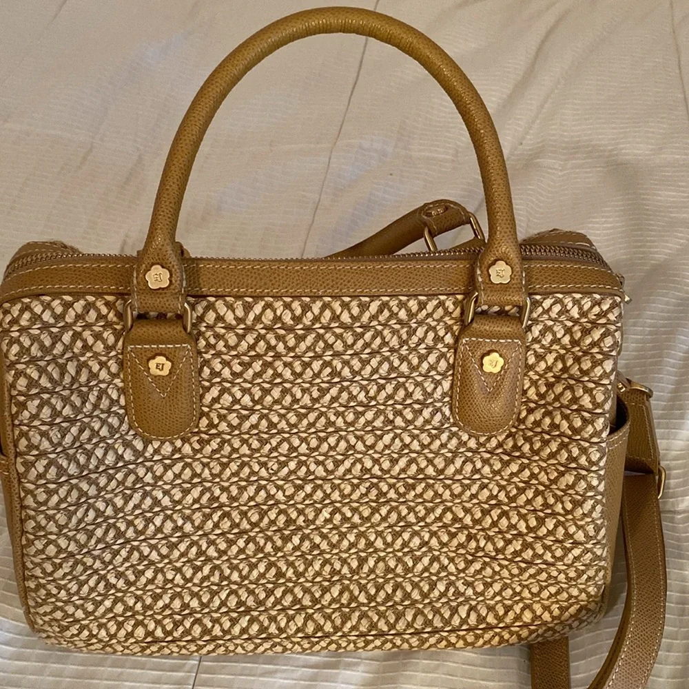 ERIC JAVITS leather and straw summer bag - Picture 3 of 7
